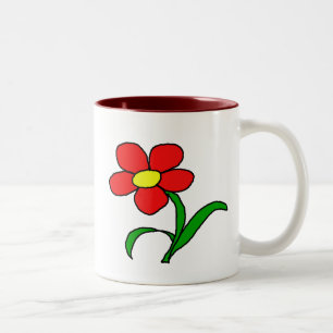 Mooie bloem tweekleurige koffiemok