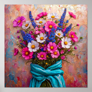 Mooie bloemboeket stilleven Elegante Kunst Poster