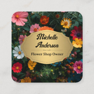 Mooie bloemen achtergrond vierkante visitekaartje