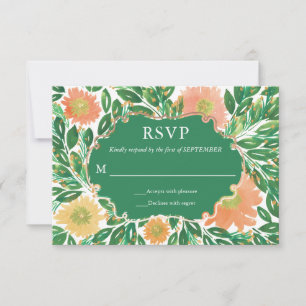 Mooie Bloemen Aquarel Schilderij RSVP Kaart