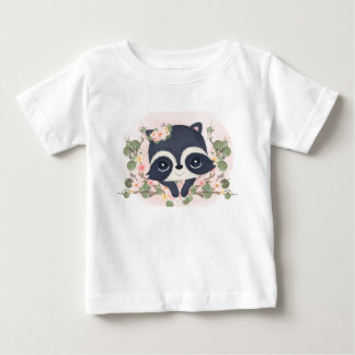 Mooie Bloemen Baby Wasbeer Cartoon