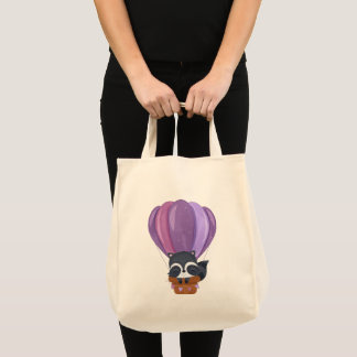 Mooie Bloemen Baby Wasbeer Cartoon Tote Bag