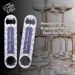 Mooie Bloemen Blauw Bruidsmeisje bruiloft gunst Ba Speed Flessenopener