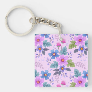 Mooie Bloemen Bloempatroon-36841 Sleutelhanger