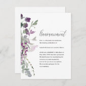 Mooie Bloemen bruiloft annulering aankondiging (Voorkant / Achterkant)