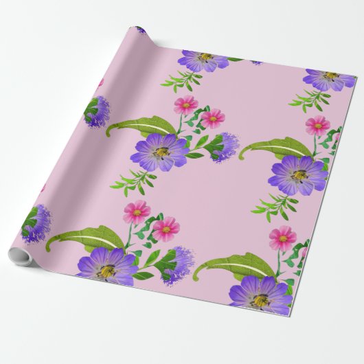 Mooie bloemen  cadeaupapier (Uitgerold)