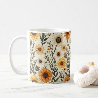 Mooie bloemen die op herfst lijken koffiemok