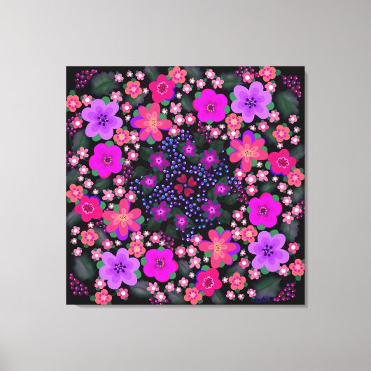 Mooie bloemen en bessen canvas afdruk (Voorkant)