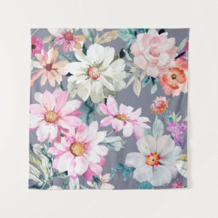 Mooie bloemen en bladeren, geschilderd, bloem, abs wandkleed