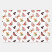 Mooie bloemen en busteuze vliegen inpakpapier vel (Voorkant 2)