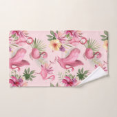 Mooie bloemen en flamingo bad handdoek (Handdoek)