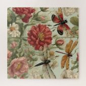 Mooie  bloemen en libellen legpuzzel (Horizontaal)