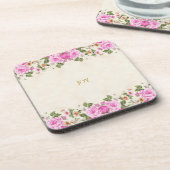 Mooie bloemen en tekst bier onderzetter (Linkerzijde)