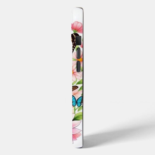 Mooie bloemen en vlinders Case-Mate iPhone case (Achterkant / Links)