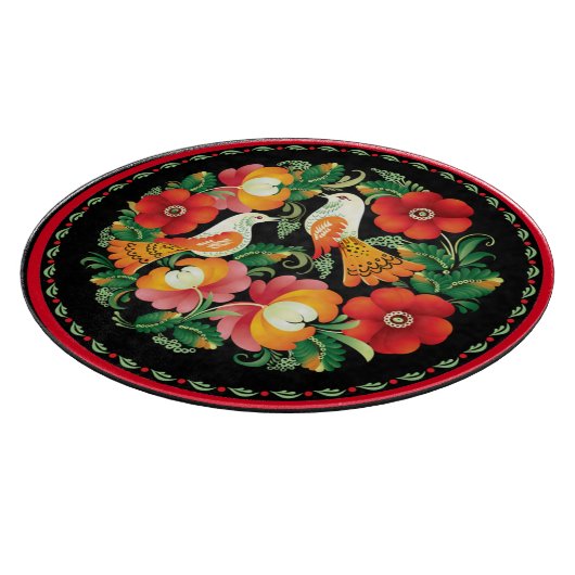 Mooie bloemen en vogels Hongaars Snijplank (Hoek)