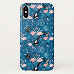 Mooie bloemen flamingo's patroon iPhone x hoesje