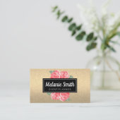 Mooie Bloemen Glitter Visitekaartje (Staand voorkant)