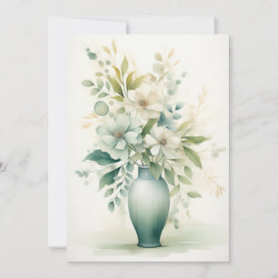 Mooie Bloemen in een Vaas Hallo Flat Kaart