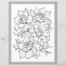 Mooie Bloemen Kleuren Pagina Scrapbook Papier