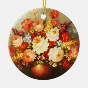 Mooie bloemen kunst keramisch ornament