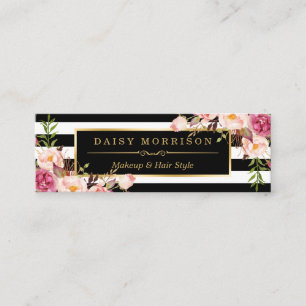 Mooie bloemen met gouden staven mini visitekaartje