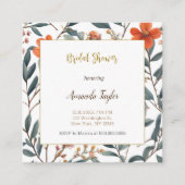 Mooie Bloemen Minimalistische Bruidsdouche Informatiekaartje (Voorkant)