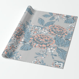 Mooie bloemen. Monochrome ornamenten. Naadloze pit Cadeaupapier