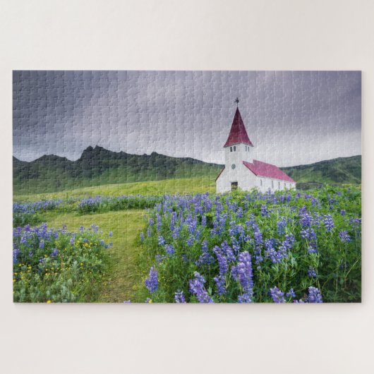 Mooie bloemen Oude Kerk Vic Revel IJsland Legpuzzel (Horizontaal)