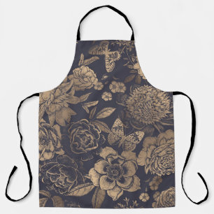 Mooie bloemen pinda's, rozen en vlinders. schort