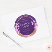 Mooie Bloemen Product Labels Paarse en Roos Goud (Envelop)