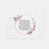 Mooie Bloemen Psalm 91 Fleece Deken (Voorkant (Horizontaal))