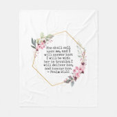 Mooie Bloemen Psalm 91 Fleece Deken (Voorkant)