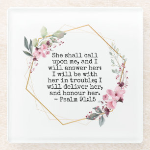 Mooie bloemen psalm 91 glas Onderzetter