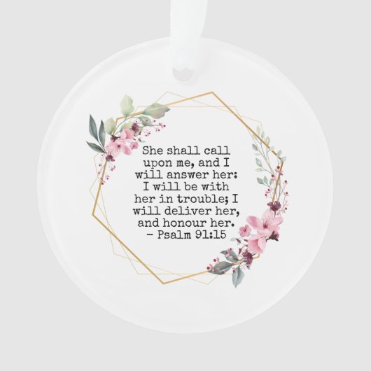 Mooie Bloemen Psalm 91 Ornament (voorkant)
