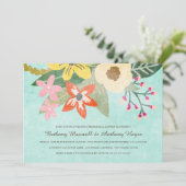 Mooie bloemen repetitie binnenuitnodiging kaart (Staand voorkant)