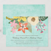 Mooie bloemen repetitie binnenuitnodiging kaart (Voorkant / Achterkant)