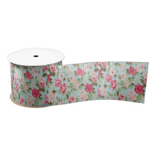 mooie, bloemen, roze, vintage, Victoriaans, Lint