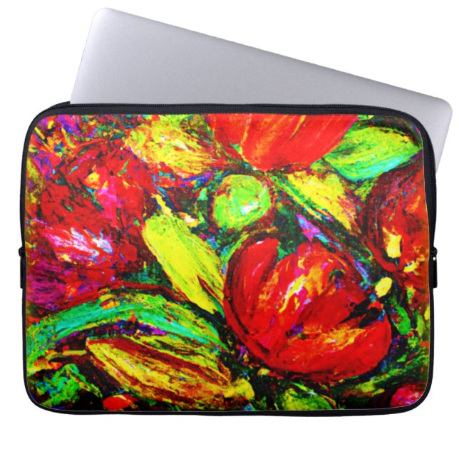 "Mooie bloemen" — Schudkunst — Nu kopen Laptop Sleeve (Voorkant)