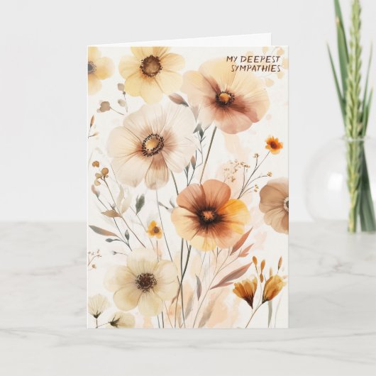 Mooie bloemen sorry voor je verlies kaart (Voorkant)