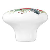 Mooie bloemen van rode rozen keramische knop (Zijkant)