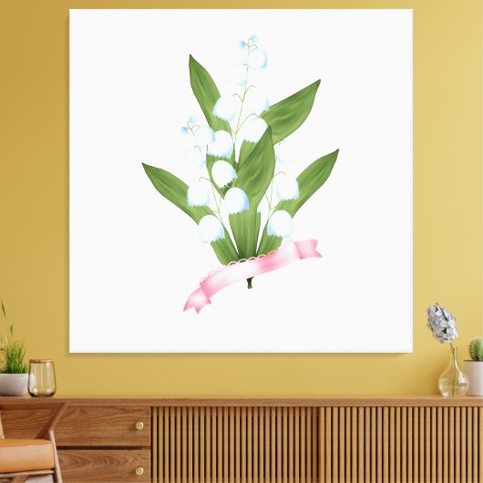 Mooie bloemen vergeten mij-niet-witte bloemen vint canvas afdruk (Insitu (Woonkamer))