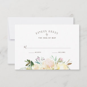 Mooie bloemen Waterverf bruiloft RSVP Kaartje