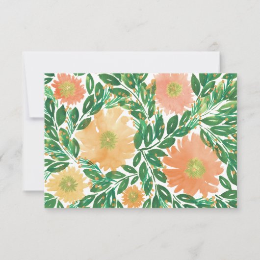 Mooie bloemen Waterverf Hartelijk dank Kaart (Achterkant)