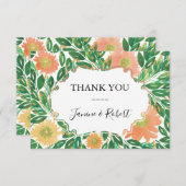 Mooie bloemen Waterverf Hartelijk dank Kaart (Voorkant / Achterkant)