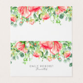 Mooie Bloemen Waterverven Illustratie. Visitekaartjes (Buitenkant ongevouwen)