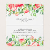Mooie Bloemen Waterverven Illustratie. Visitekaartjes (Binnenkant ongevouwen)