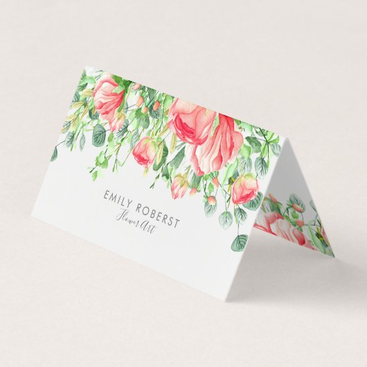 Mooie Bloemen Waterverven Illustratie. Visitekaartjes (Voorkant)