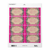 Mooie bloemen, wijnflesetiketten etiket (Full Sheet)