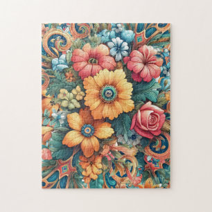 Mooie bloemenboeket legpuzzel