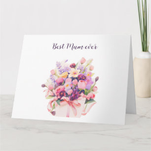 Mooie bloemenboeket Moederdag Kaart